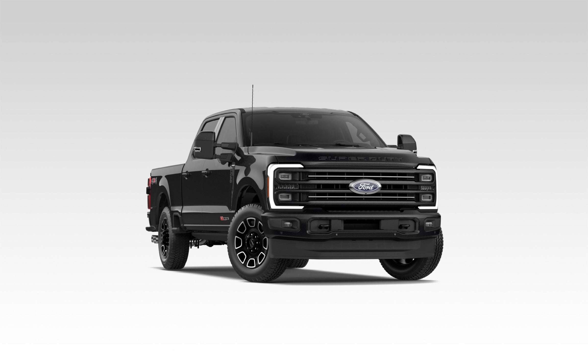 2027 Ford F-250 Super Duty Platinum shown from the front on a studio background.