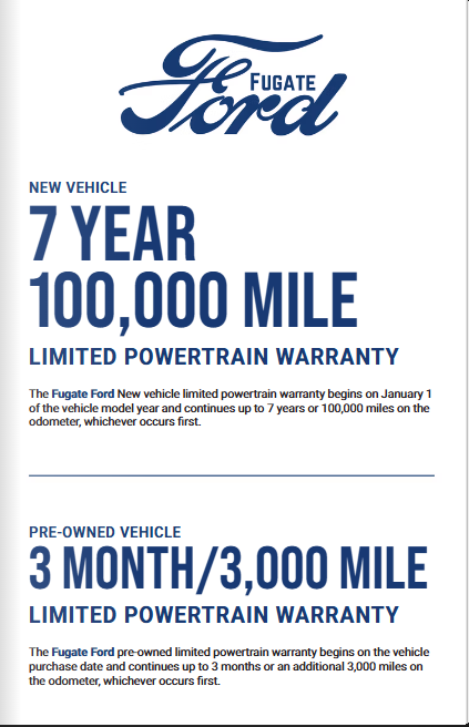 Fugate Ford limited powertrain warranty information