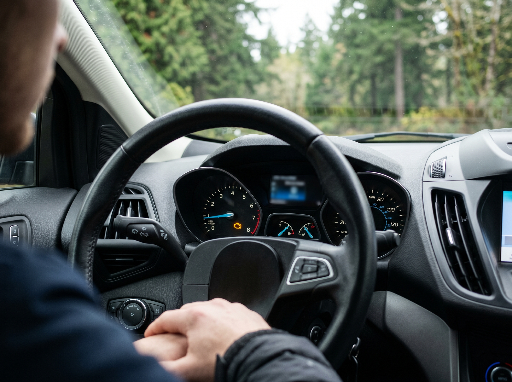 Vehicle dashboard warning light close-up