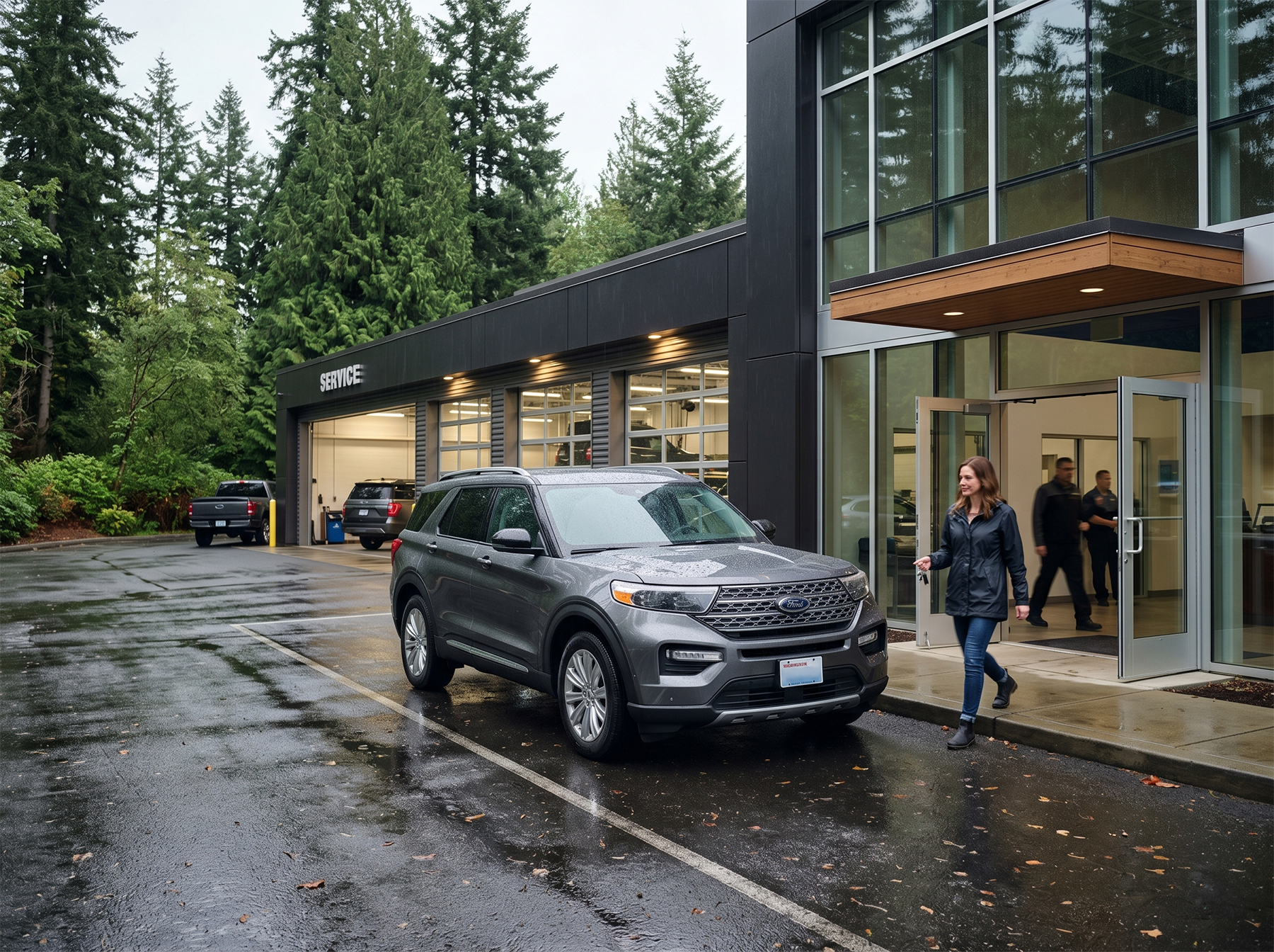 Local Ford dealership service entrance in Enumclaw