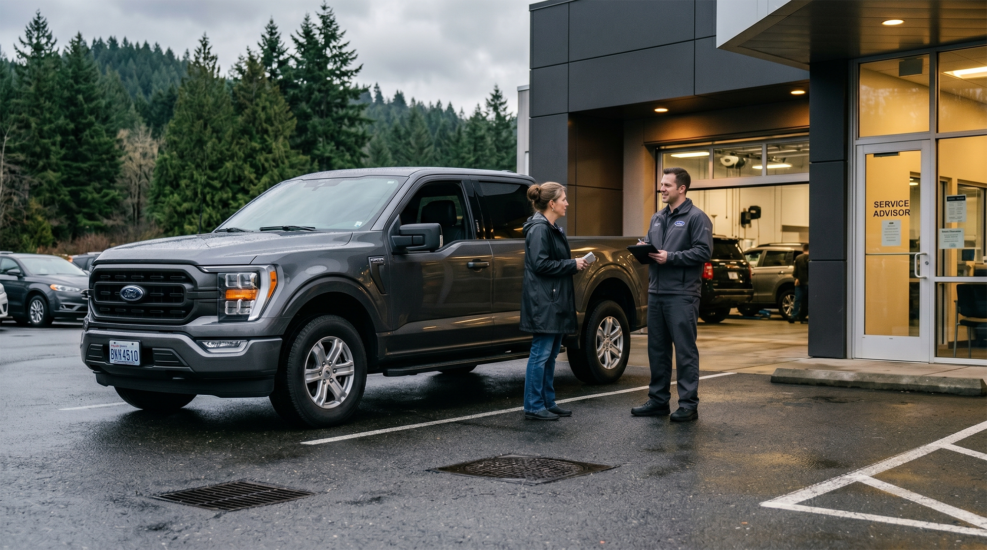 Urgent brake repair service lane at Fugate Ford in Enumclaw, WA