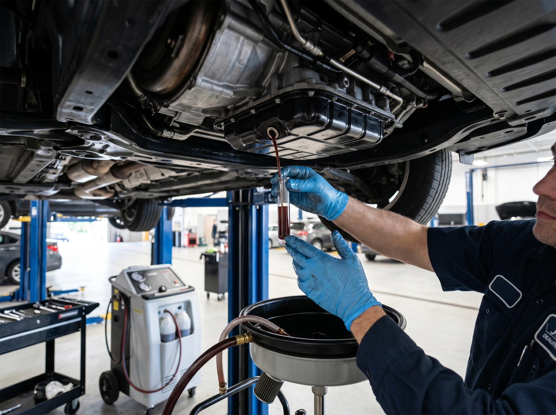 Transmission fluid service at Fugate Ford