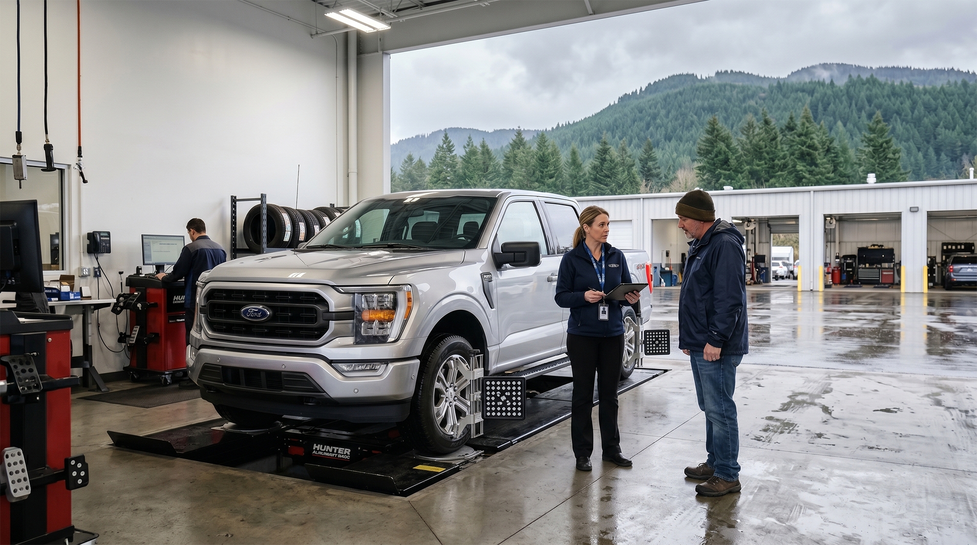 Wheel alignment service at Fugate Ford in Enumclaw, WA